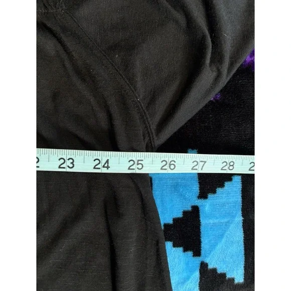 Terra & Sky Black Blouse Size 3XL Button Up Front Short Flutter Sleeve Smocked - Picture 5 of 6